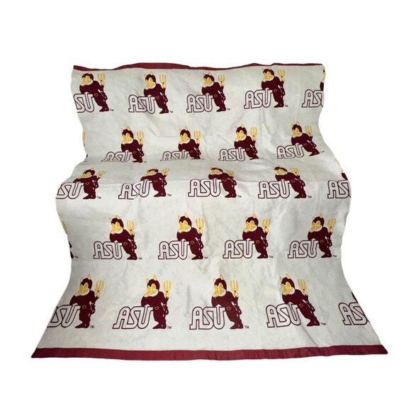 Rare Vintage Arizona State University Sun Devils Acrylic Throw Blanket 87 X 72 - Picture 1 of 11